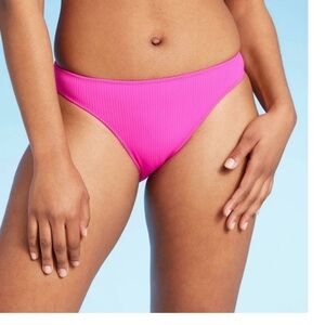SHADE & SHORE WOMEN'S
RIBBED HIGH LEG EXTRA
CHEEKY BIKINI BOTTOM new
